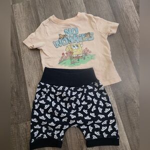 Old Navy Spongebob Baby 18 Months Tshirt Pants Bundle